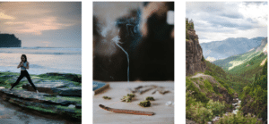 yoga pose - incense burning - mountain
